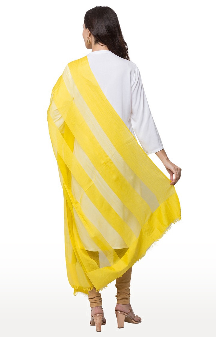 Ethnicity | Silk Blend  Straight Women Yellow Dupatta 2