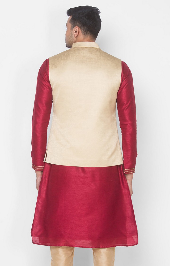 Ethnicity | Beige Solid sleeveless jacket 3