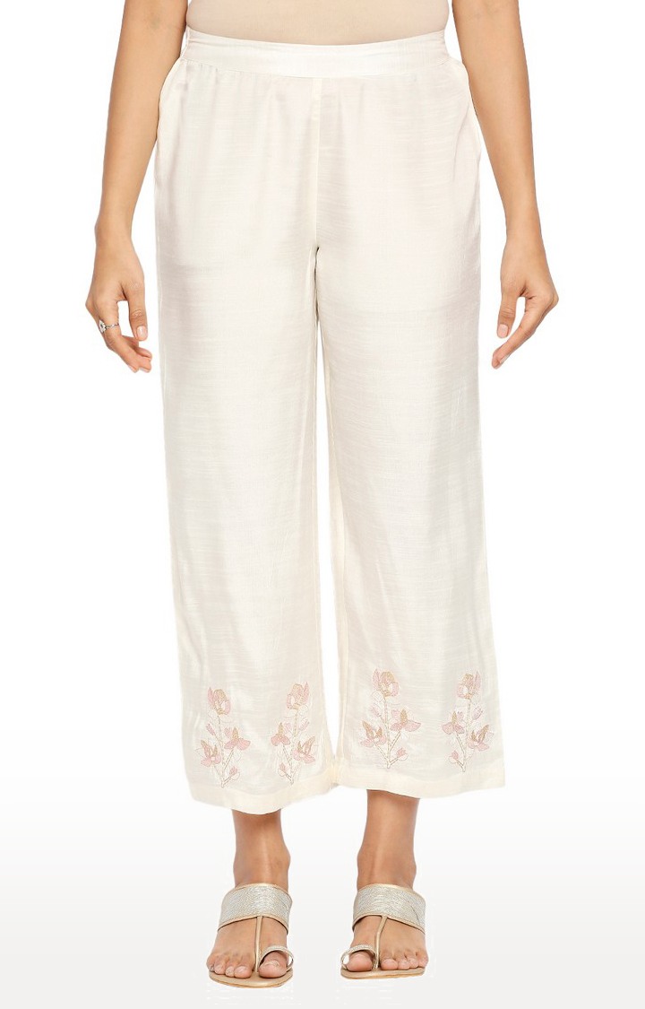 Ethnicity Women Shantoon Off White Ethnic Palazzo - L