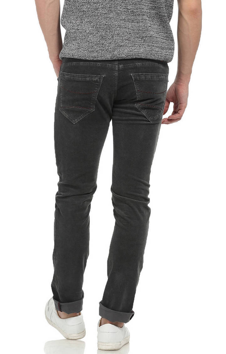 Basics | Men's Grey Cotton Blend Solid Jeans 3