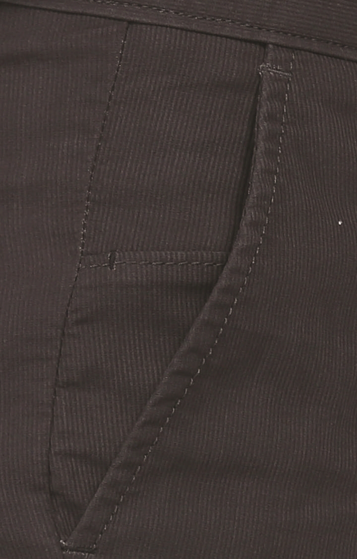Basics | Men's Dark Grey Cotton Solid Chinos 4
