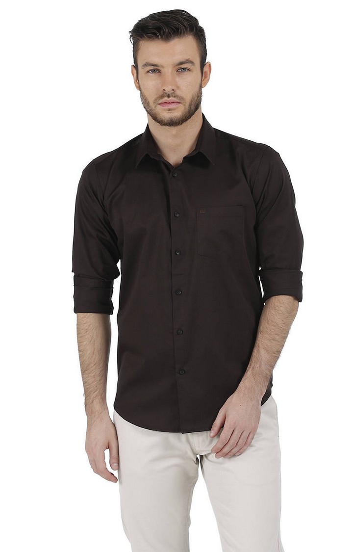 Basics | Brown Solid Casual Shirts 0