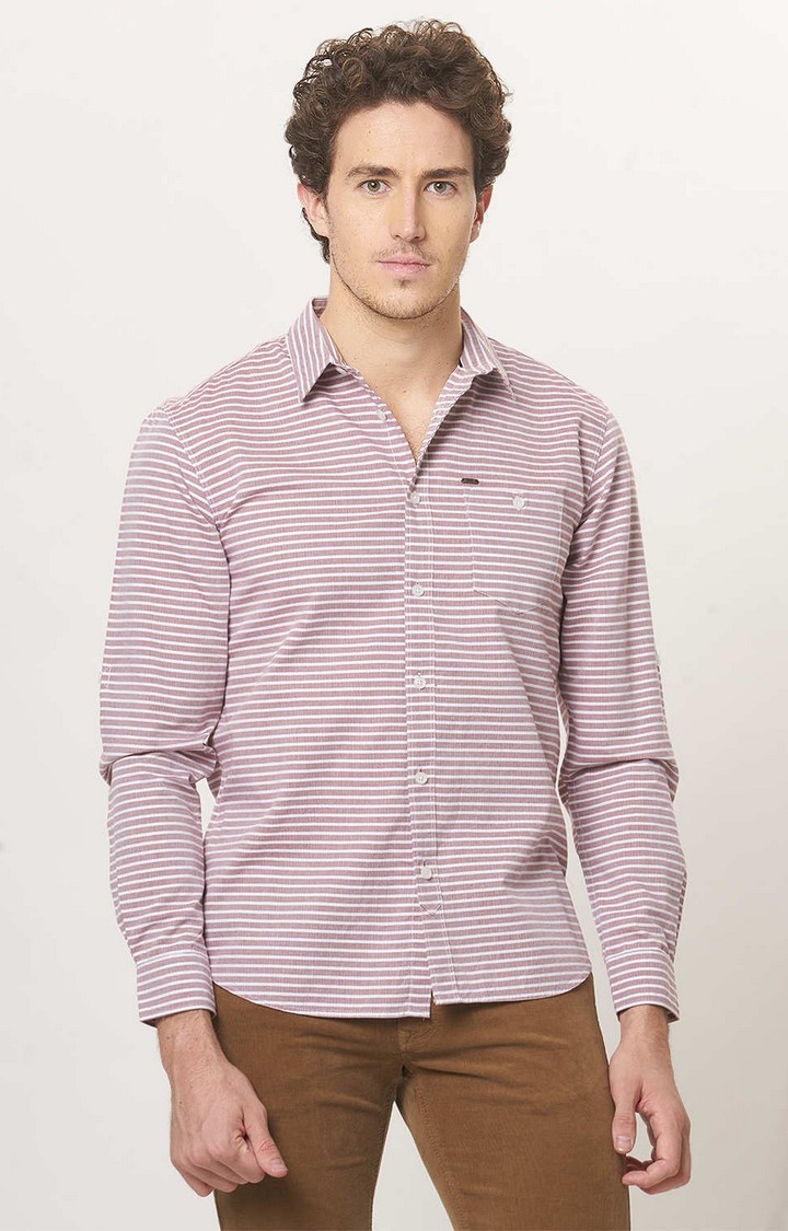 Basics | Red Striped Casual Shirts 0