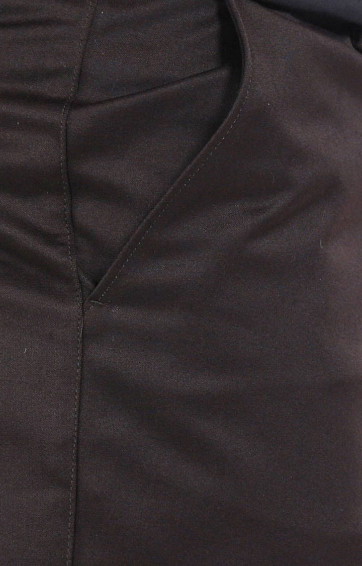 Basics | Men's Brown Cotton Blend Solid Chinos 1