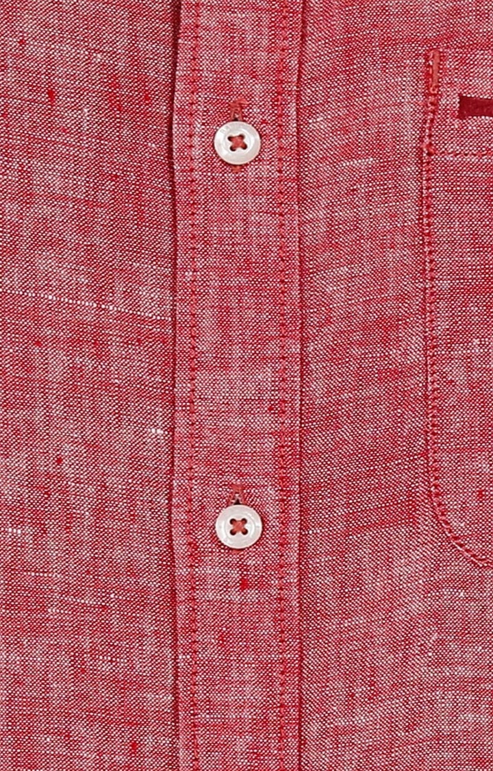 Red Solid Casual Shirts