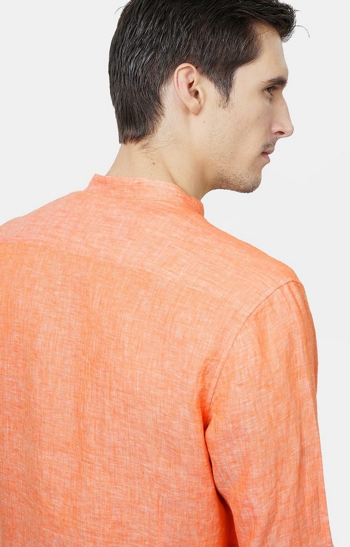 Basics | Orange Solid Casual Shirts 2