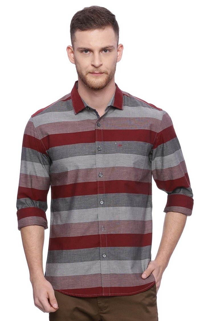 Basics | Red Striped Casual Shirts 0