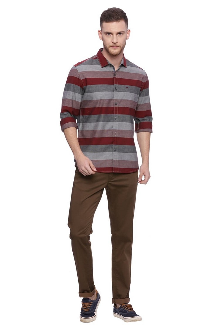Basics | Red Striped Casual Shirts 1