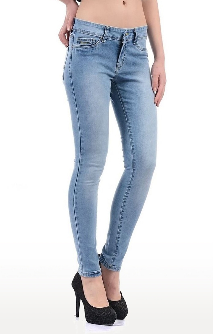 Pepe Jeans | Women's Blue Cotton Blend Skinny Jeans 3