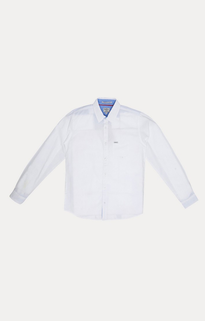 Pepe Jeans | Boys White Cotton Solid Casual Shirts 0