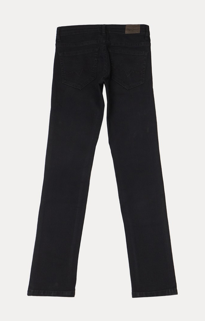 Pepe Jeans | Boys Black Cotton Blend Straight Jeans 1