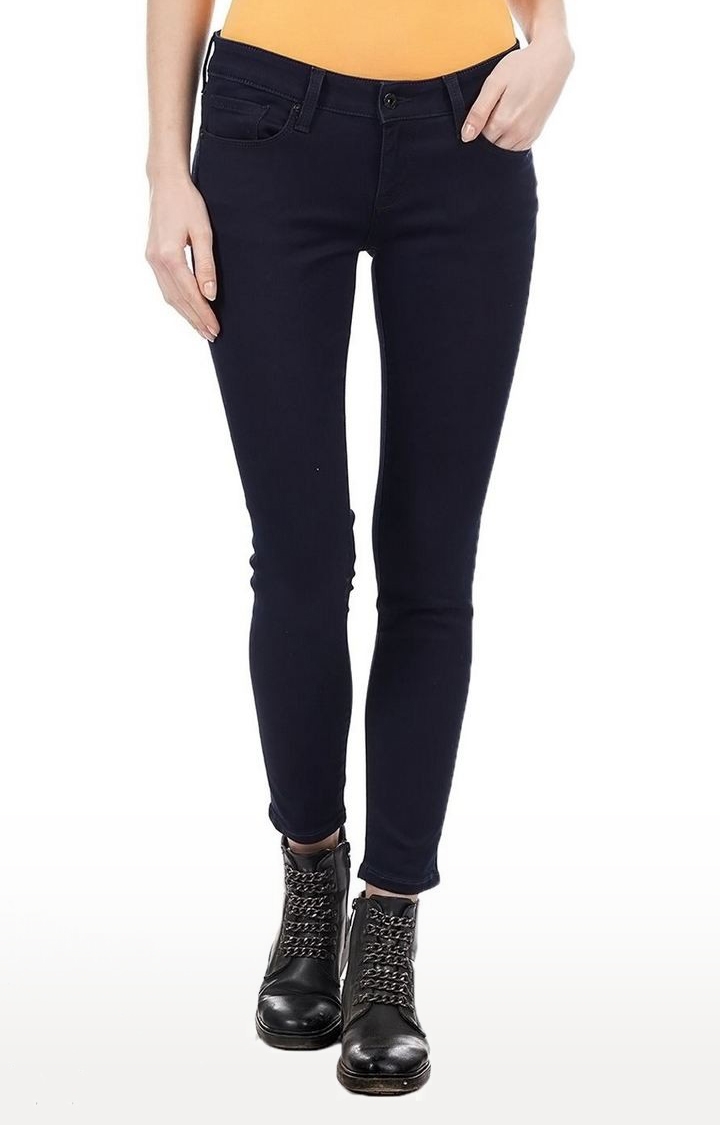Pepe Jeans | Women's Blue Cotton Blend Slim Jeans 0