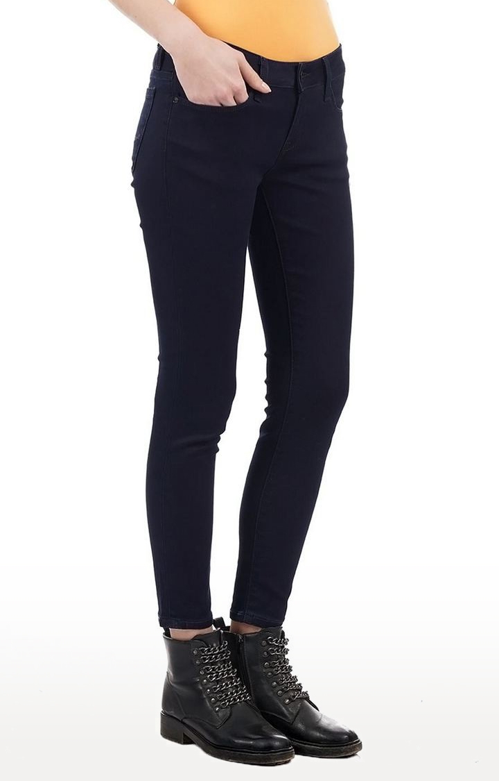 Pepe Jeans | Women's Blue Cotton Blend Slim Jeans 2