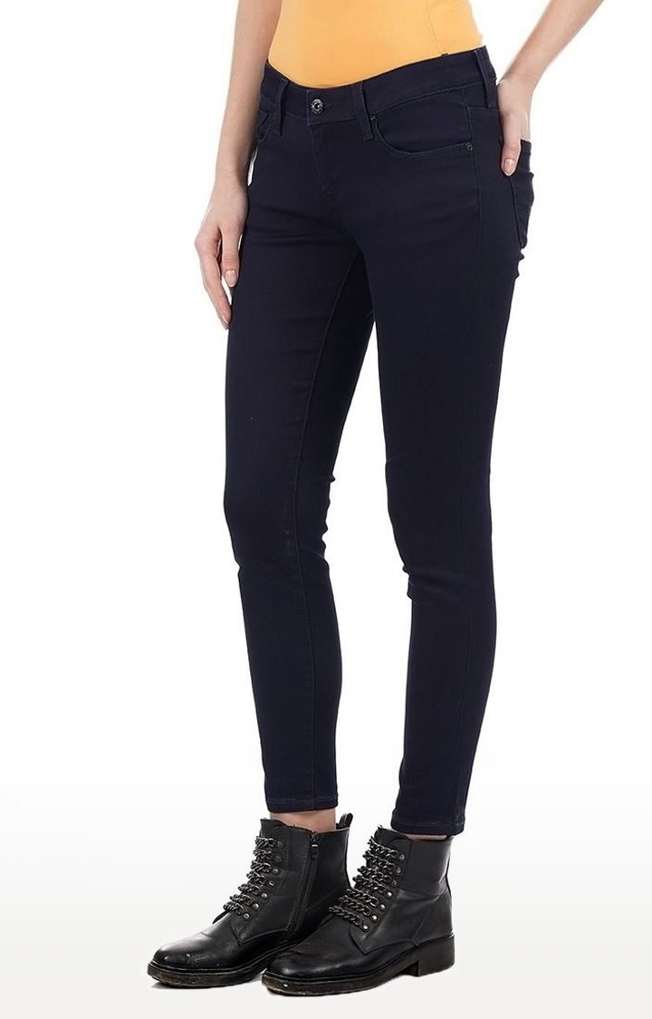 Pepe Jeans | Women's Blue Cotton Blend Slim Jeans 3