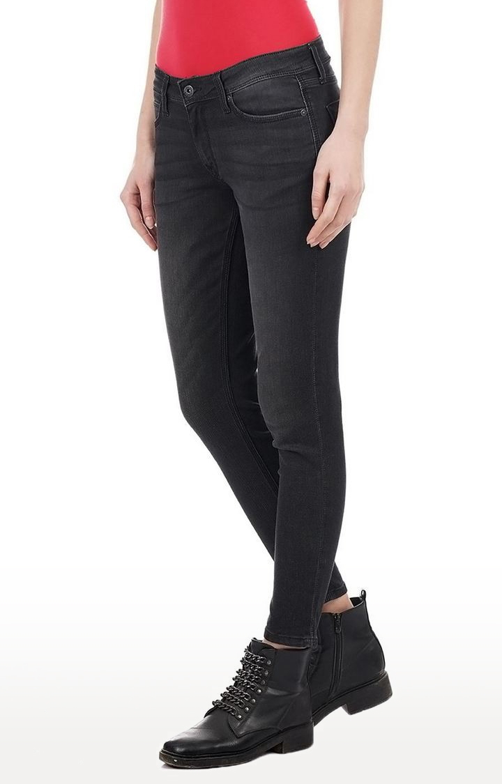Pepe Jeans | Women's Black Cotton Blend Slim Jeans 3