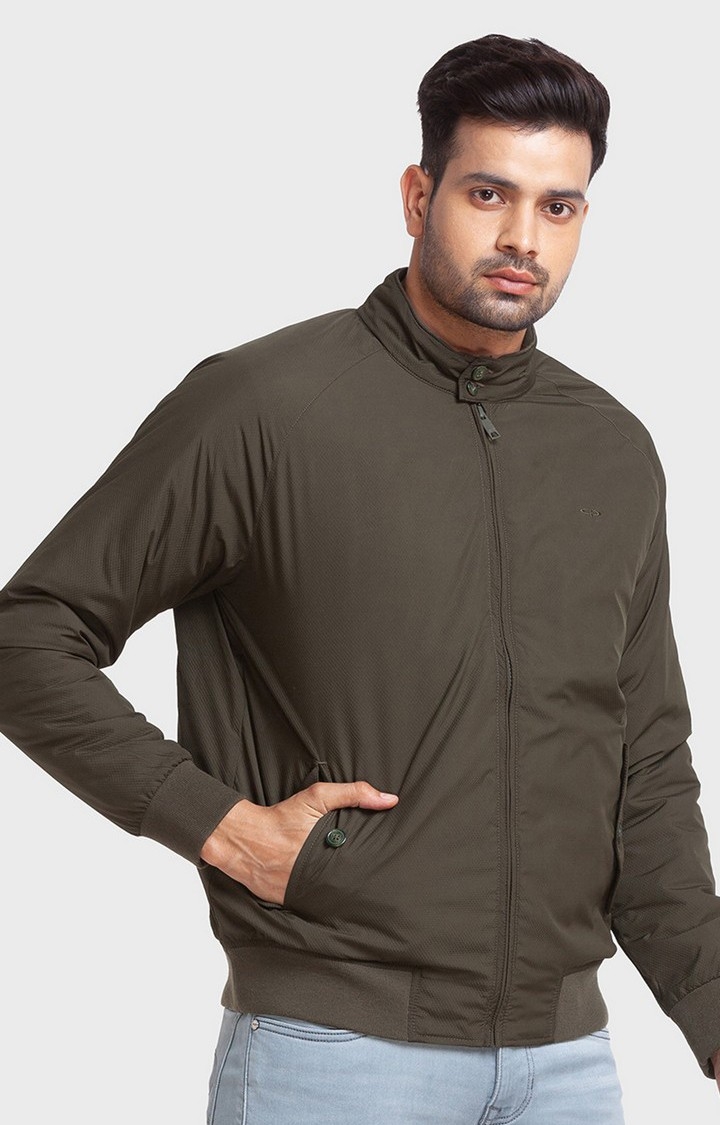 ColorPlus | ColorPlus Tailored Fit Green Bomber Jackets For Men 2