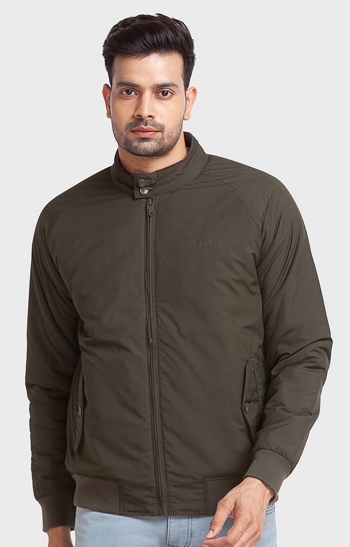 ColorPlus | ColorPlus Tailored Fit Green Bomber Jackets For Men 0