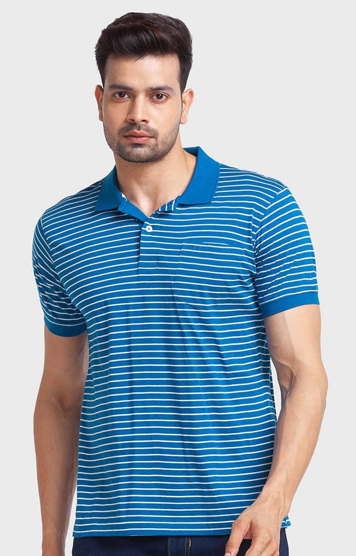 ColorPlus | ColorPlus Classic Fit Blue T-Shirt For Men 0