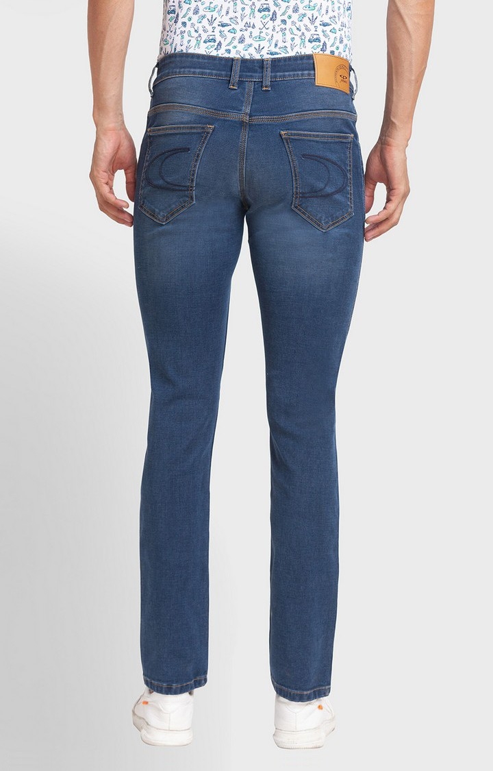 ColorPlus | ColorPlus Tapered Fit Blue Jeans For Men 4