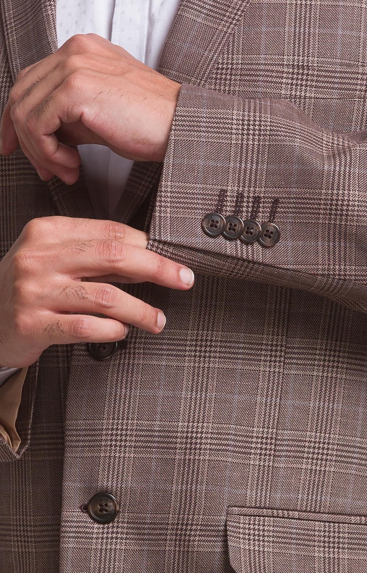 ColorPlus Contemporary Fit Brown Blazer For Men