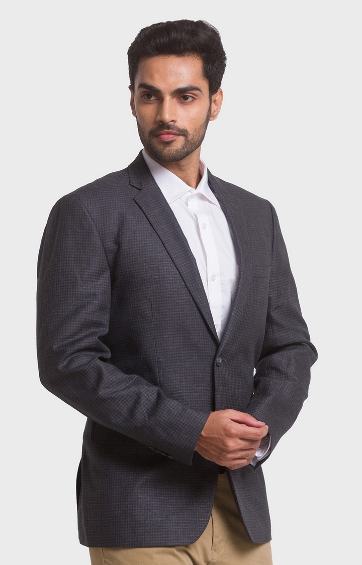 ColorPlus | ColorPlus Contemporary Fit Grey Blazer For Men 2