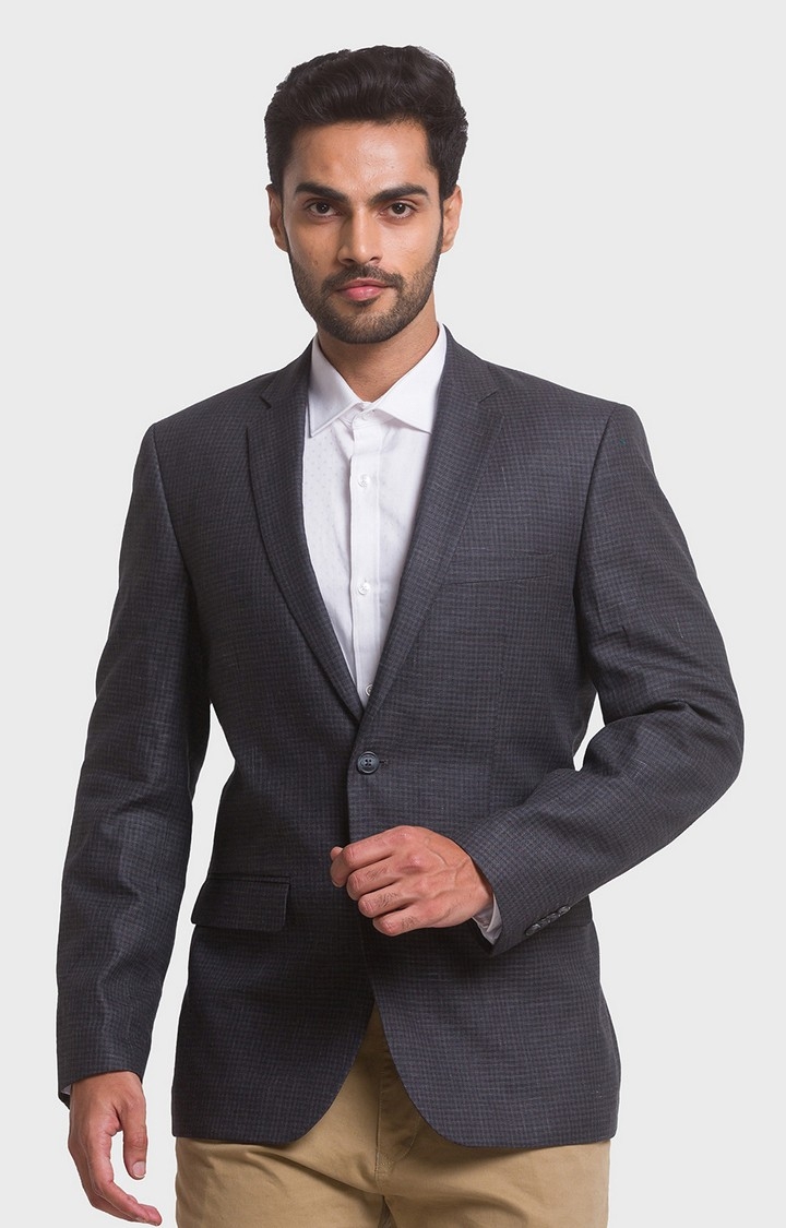 ColorPlus | ColorPlus Contemporary Fit Grey Blazer For Men 0