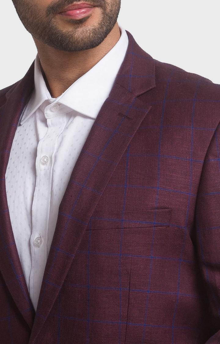 ColorPlus Contemporary Fit Red Blazer For Men