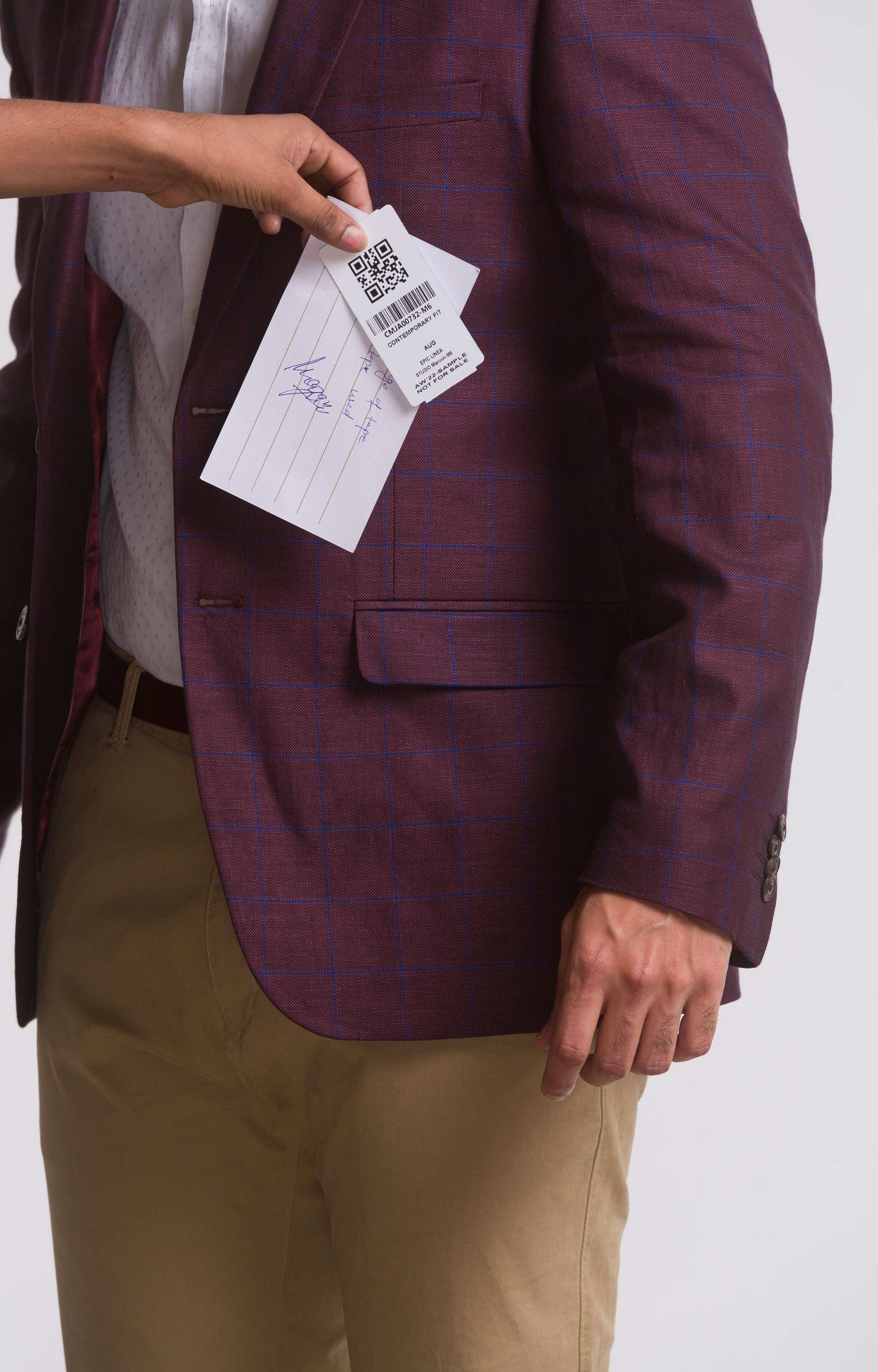 ColorPlus Contemporary Fit Red Blazer For Men