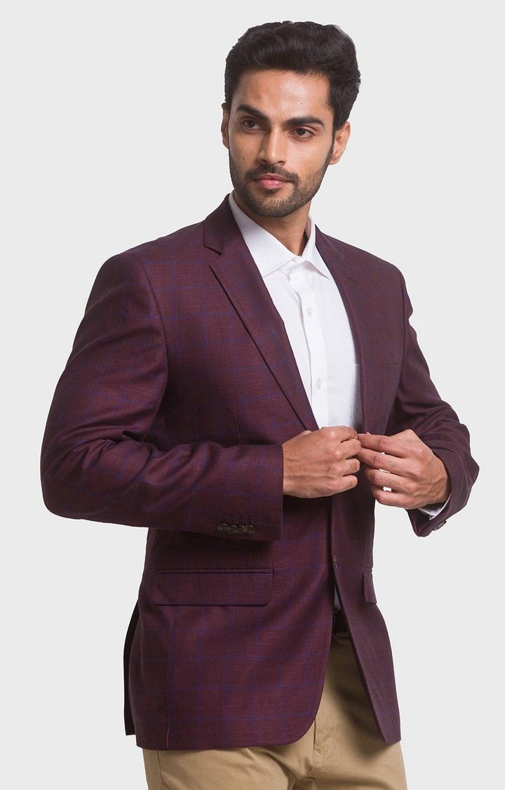 ColorPlus Contemporary Fit Red Blazer For Men