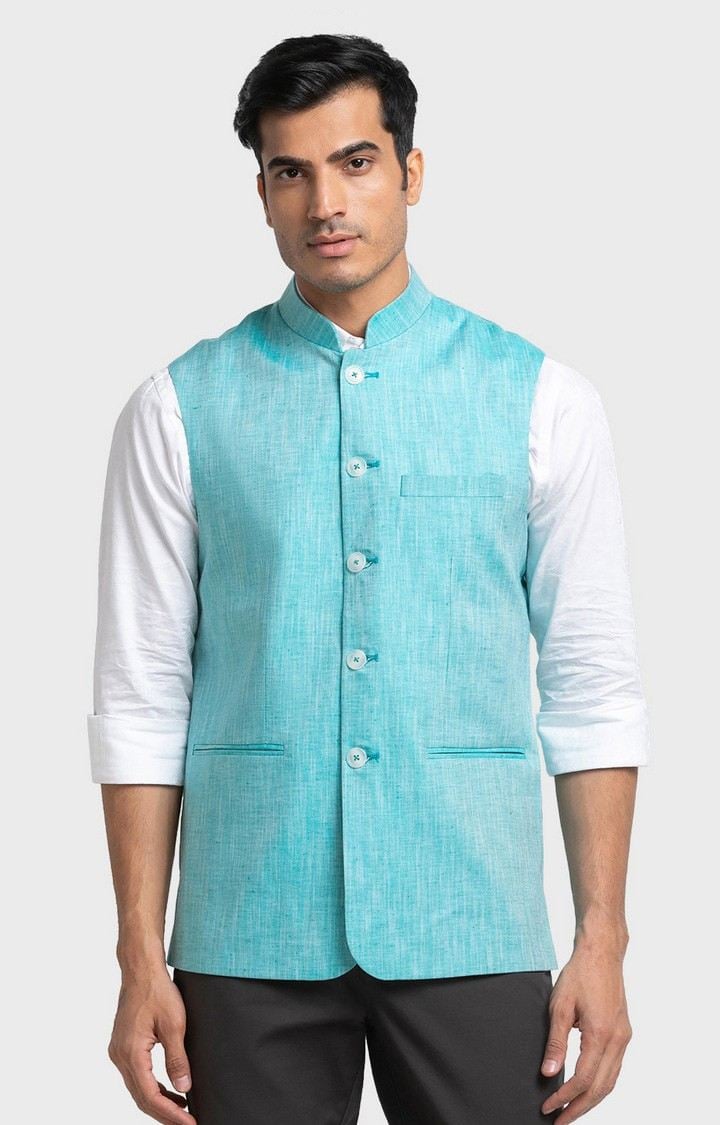 ColorPlus Contemporary Fit Green Blazer For Men