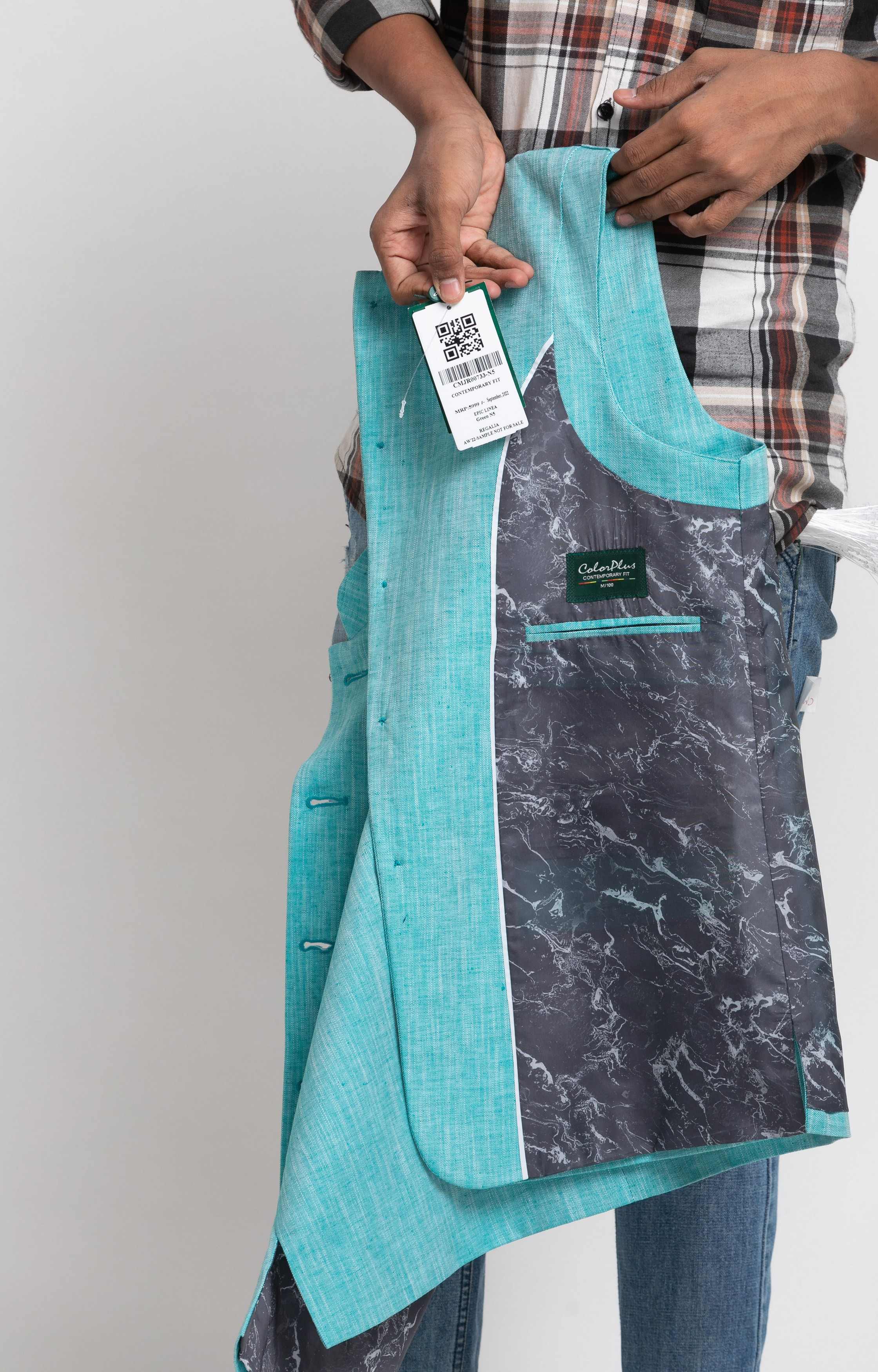 ColorPlus Contemporary Fit Green Blazer For Men