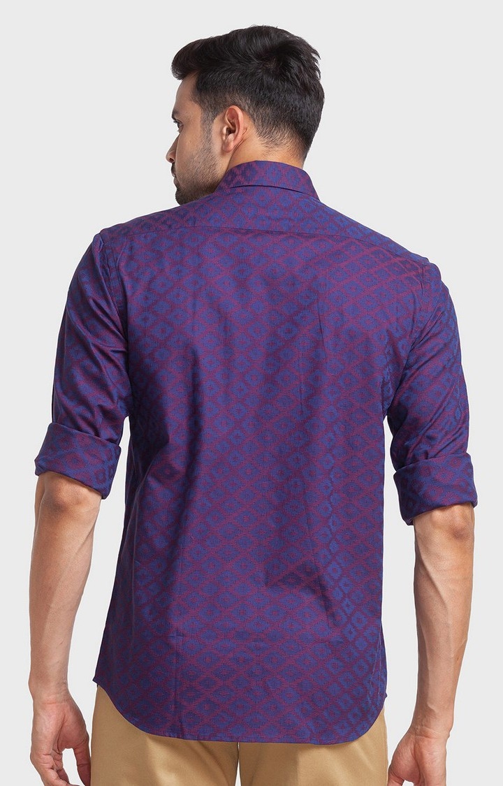 ColorPlus | ColorPlus Red Checks Tailored Fit Casual Shirts For Men 4