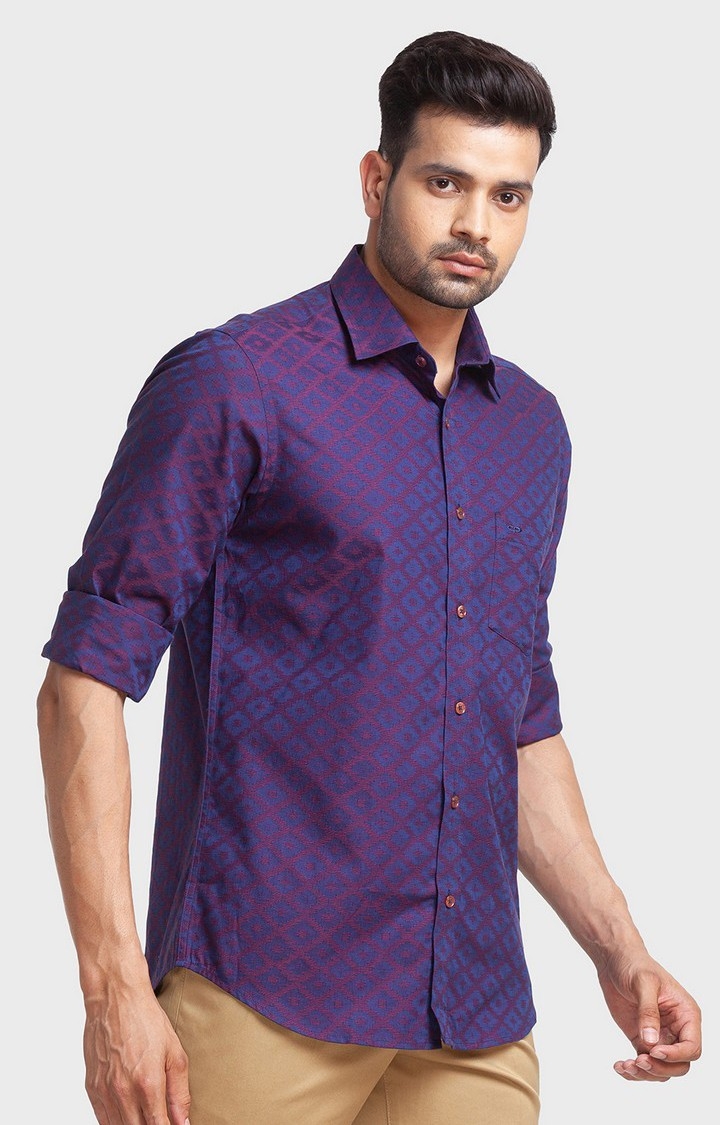 ColorPlus | ColorPlus Red Checks Tailored Fit Casual Shirts For Men 2