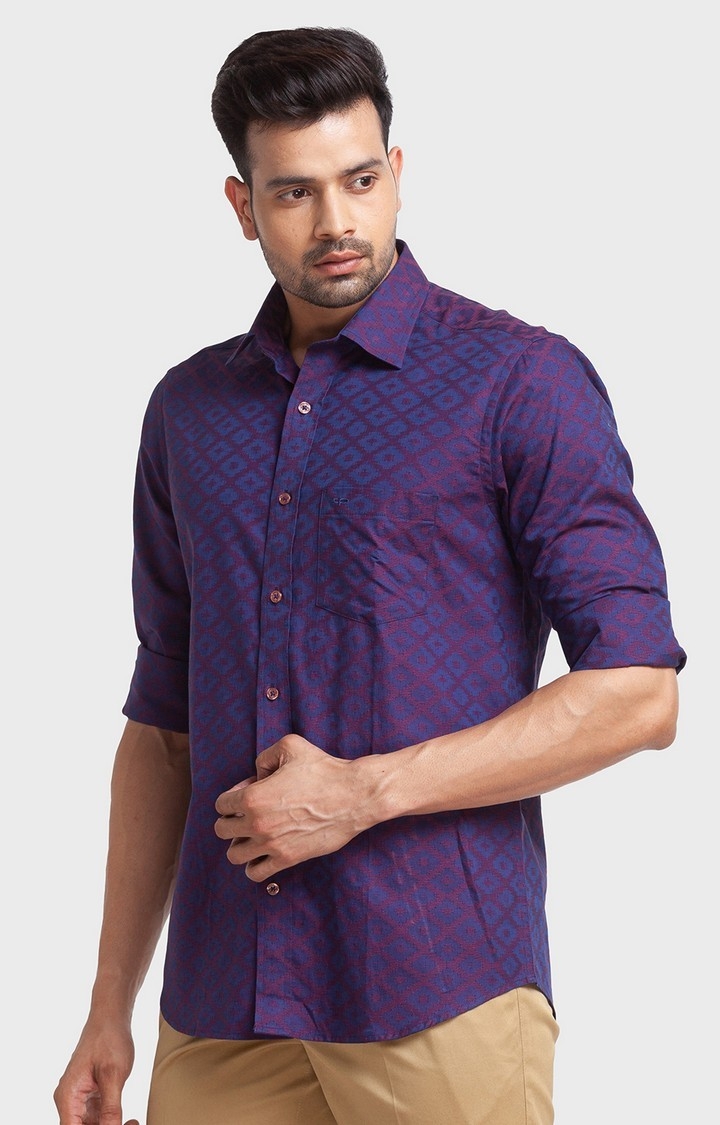 ColorPlus | ColorPlus Red Checks Tailored Fit Casual Shirts For Men 3