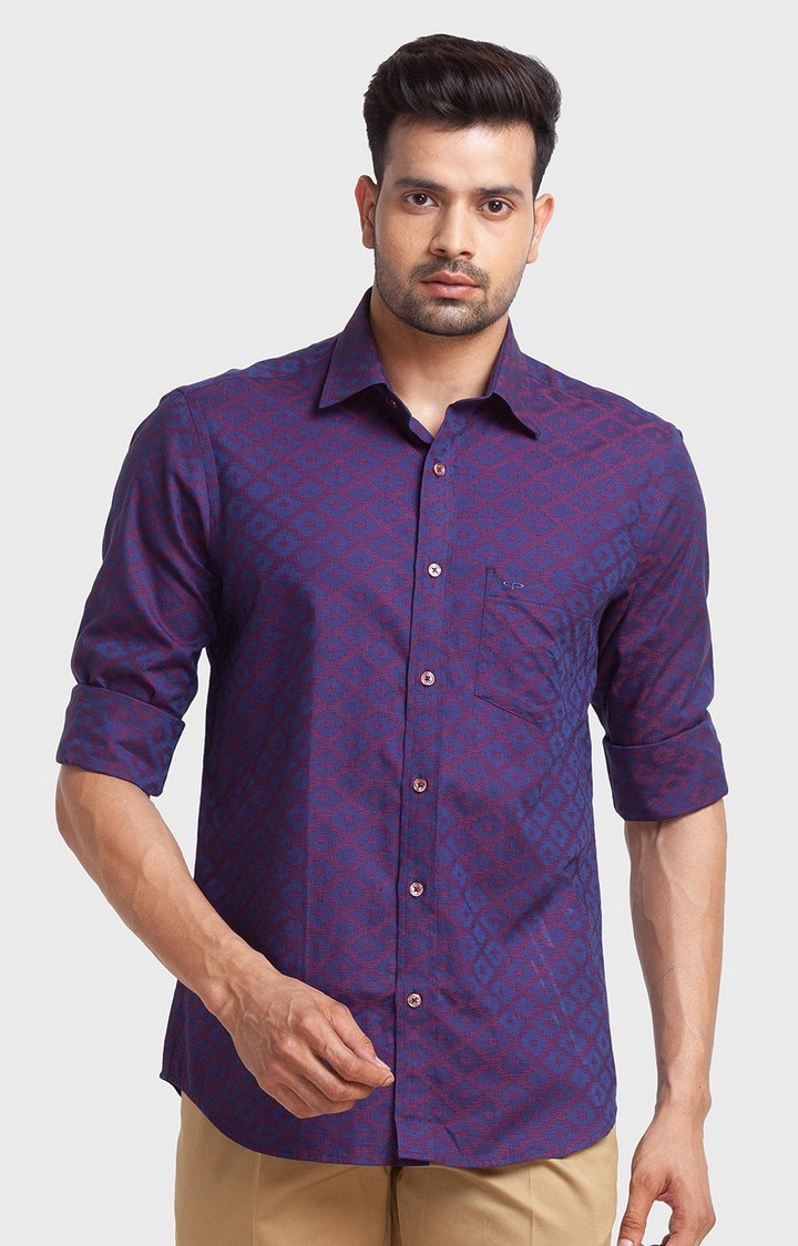 ColorPlus | ColorPlus Red Checks Tailored Fit Casual Shirts For Men 0