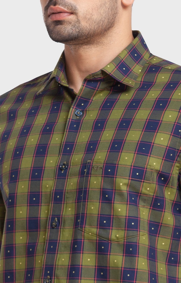 COLORPLUS Men Dark Green Formal Shirt