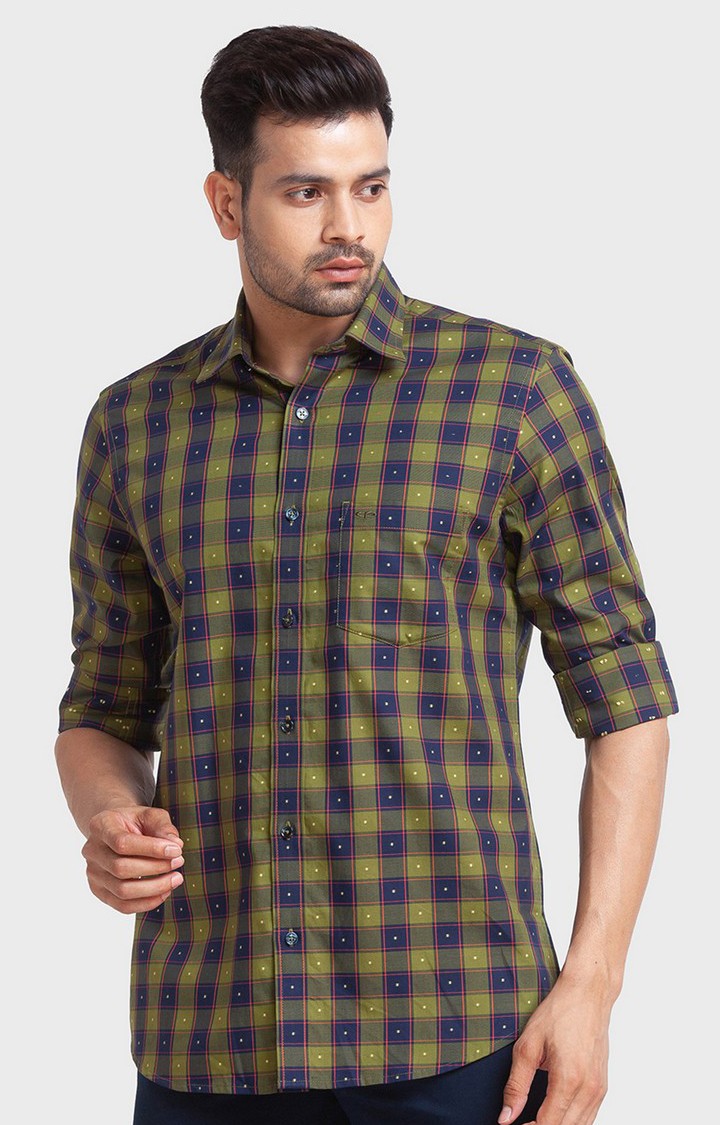 COLORPLUS Men Dark Green Formal Shirt