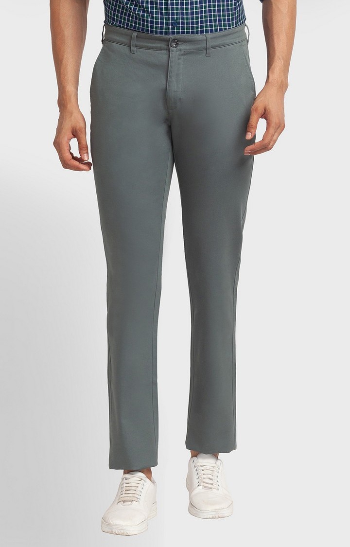 ColorPlus | ColorPlus Contemporary Fit Green Casual Pant For Men 0