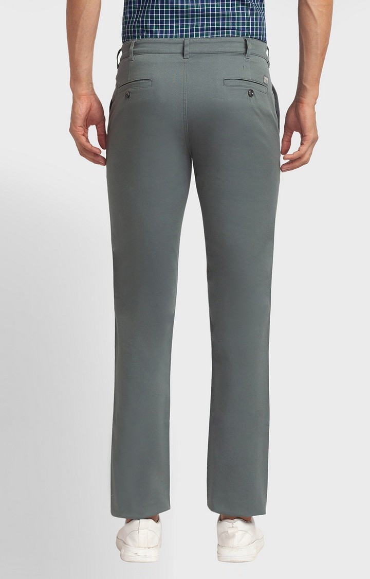 ColorPlus | ColorPlus Contemporary Fit Green Casual Pant For Men 4