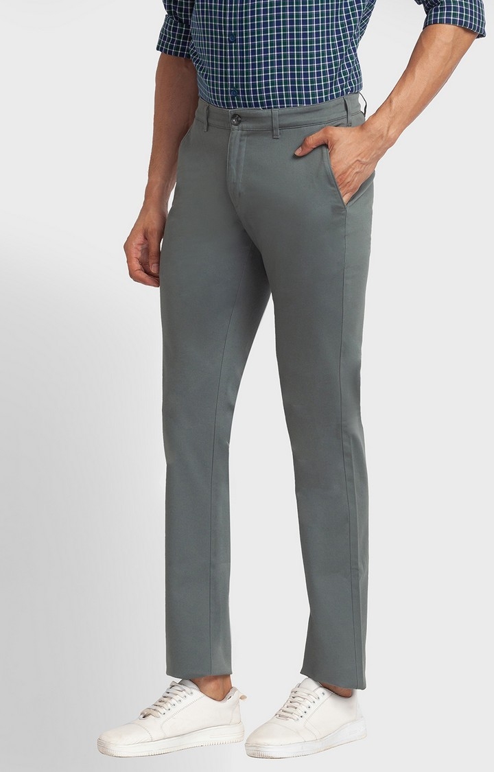 ColorPlus | ColorPlus Contemporary Fit Green Casual Pant For Men 3