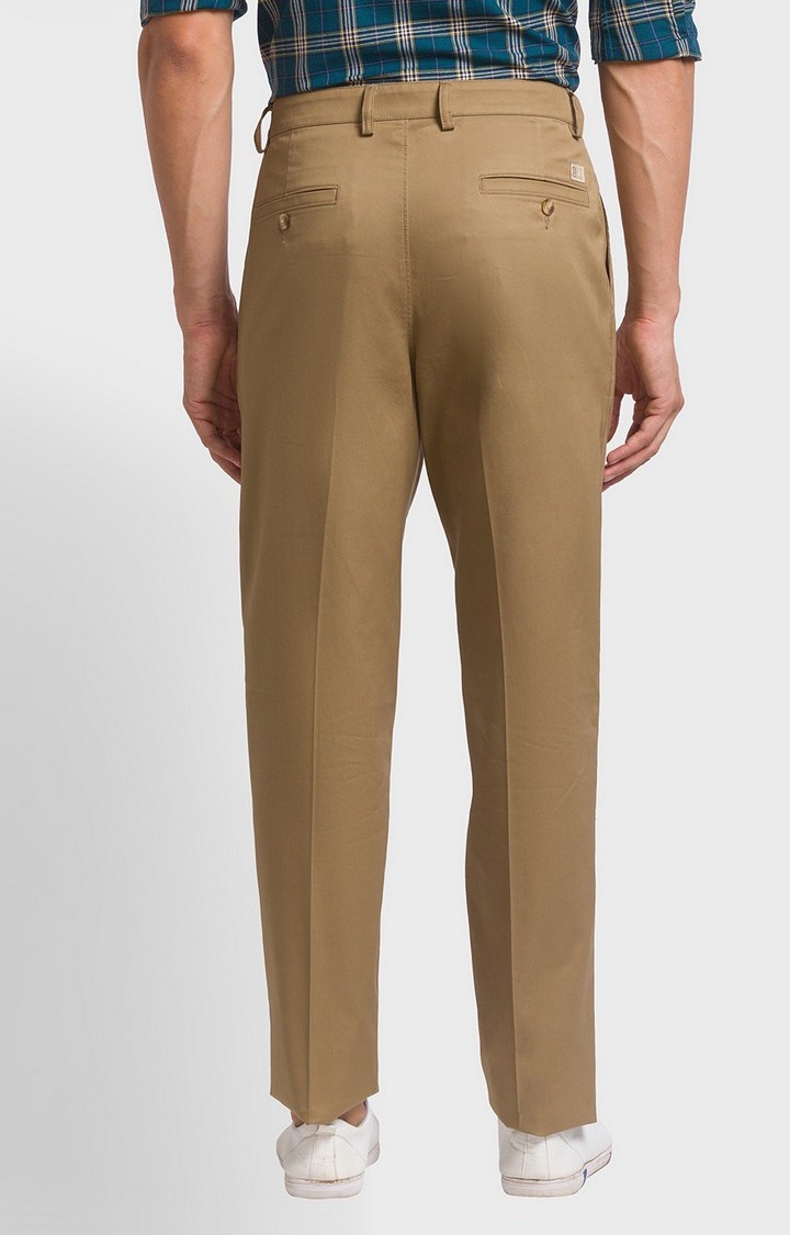 ColorPlus | ColorPlus Tailored Fit Beige Casual Pant For Men 4