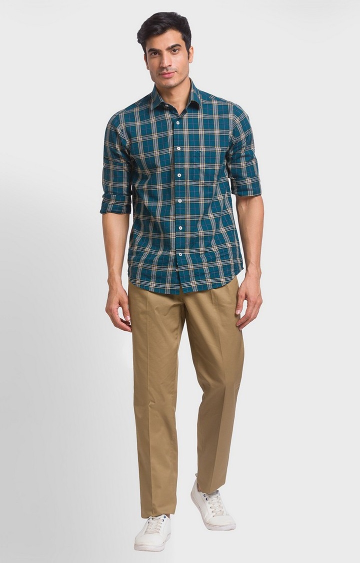 ColorPlus | ColorPlus Tailored Fit Beige Casual Pant For Men 1