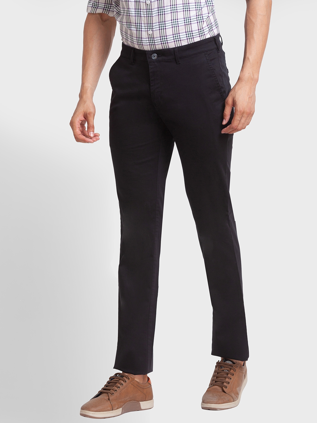 ColorPlus Casual Trousers : Buy ColorPlus Contemporary Fit Solid Grey  Trouser Online | Nykaa Fashion