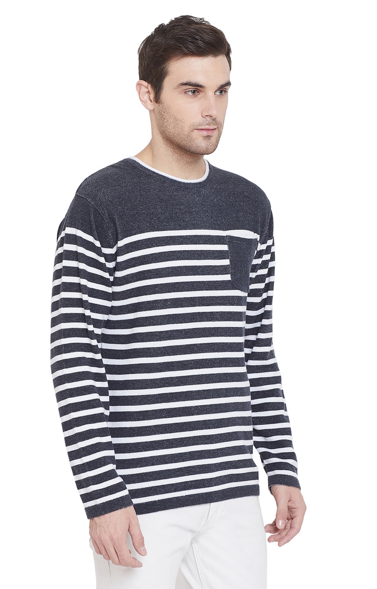 Crimsoune Club | Grey Striped Sweaters 3