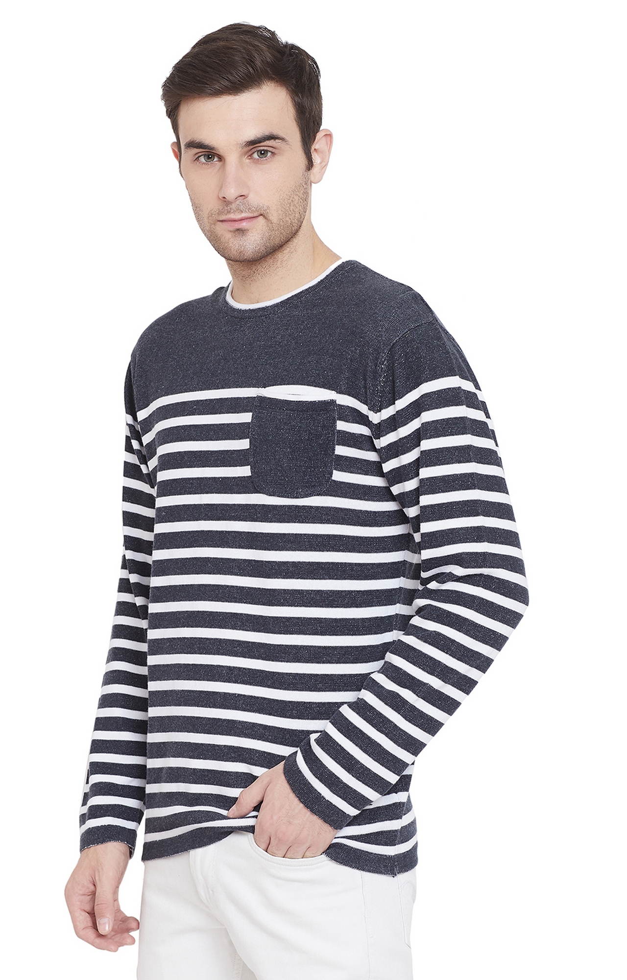 Crimsoune Club | Grey Striped Sweaters 2