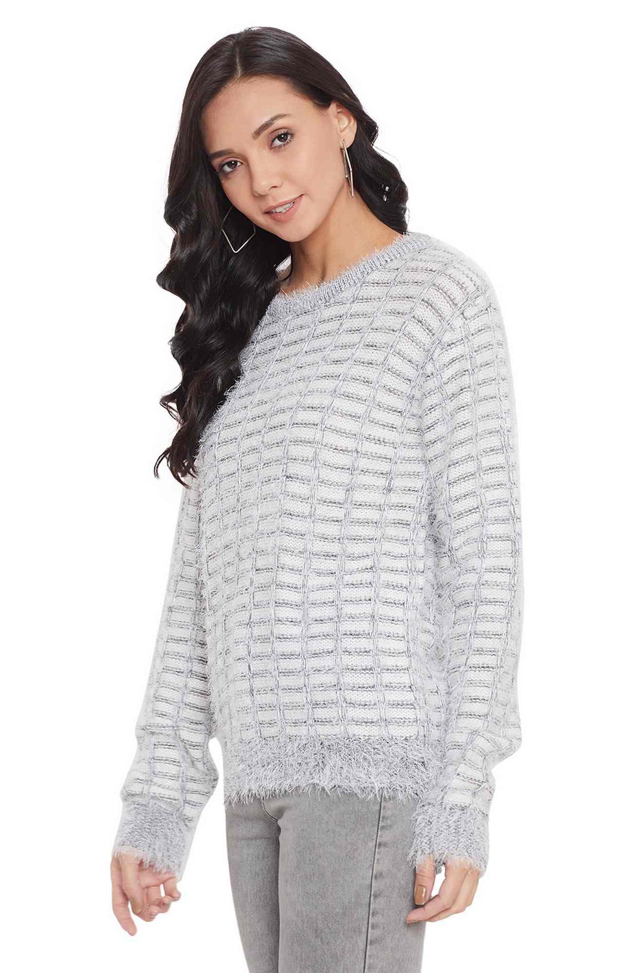 Grey Checked Sweaters