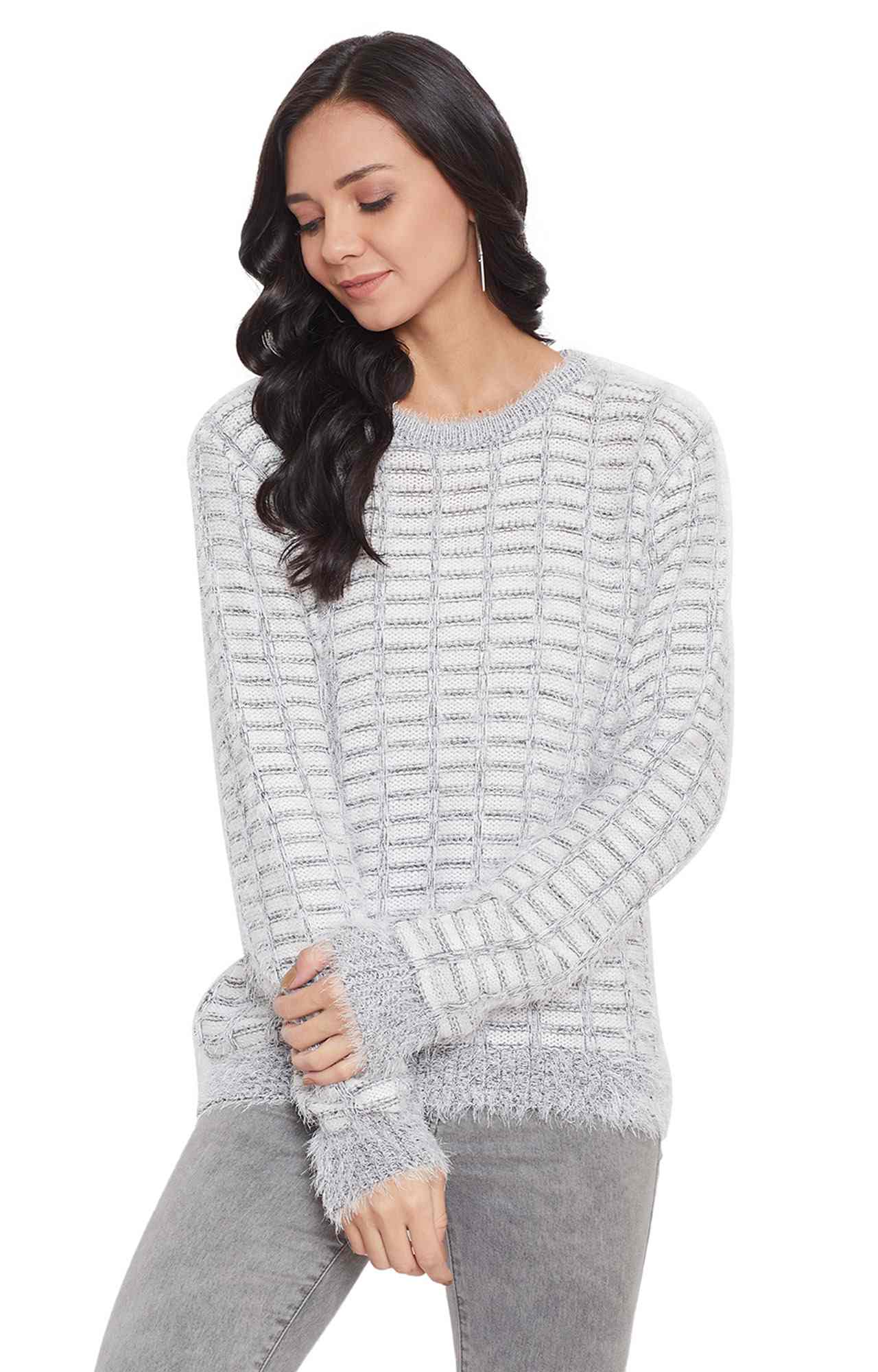 Grey Checked Sweaters