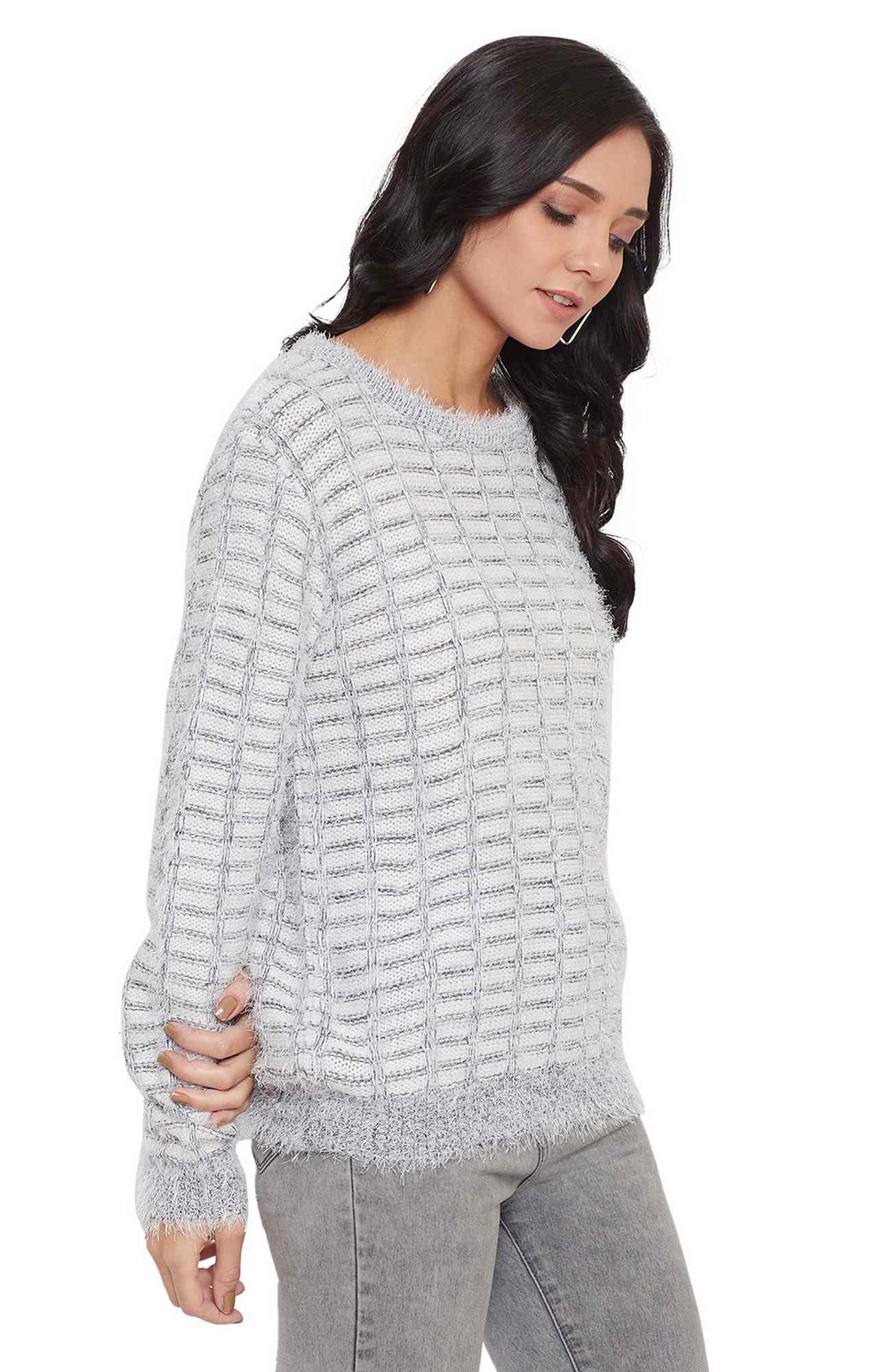Grey Checked Sweaters