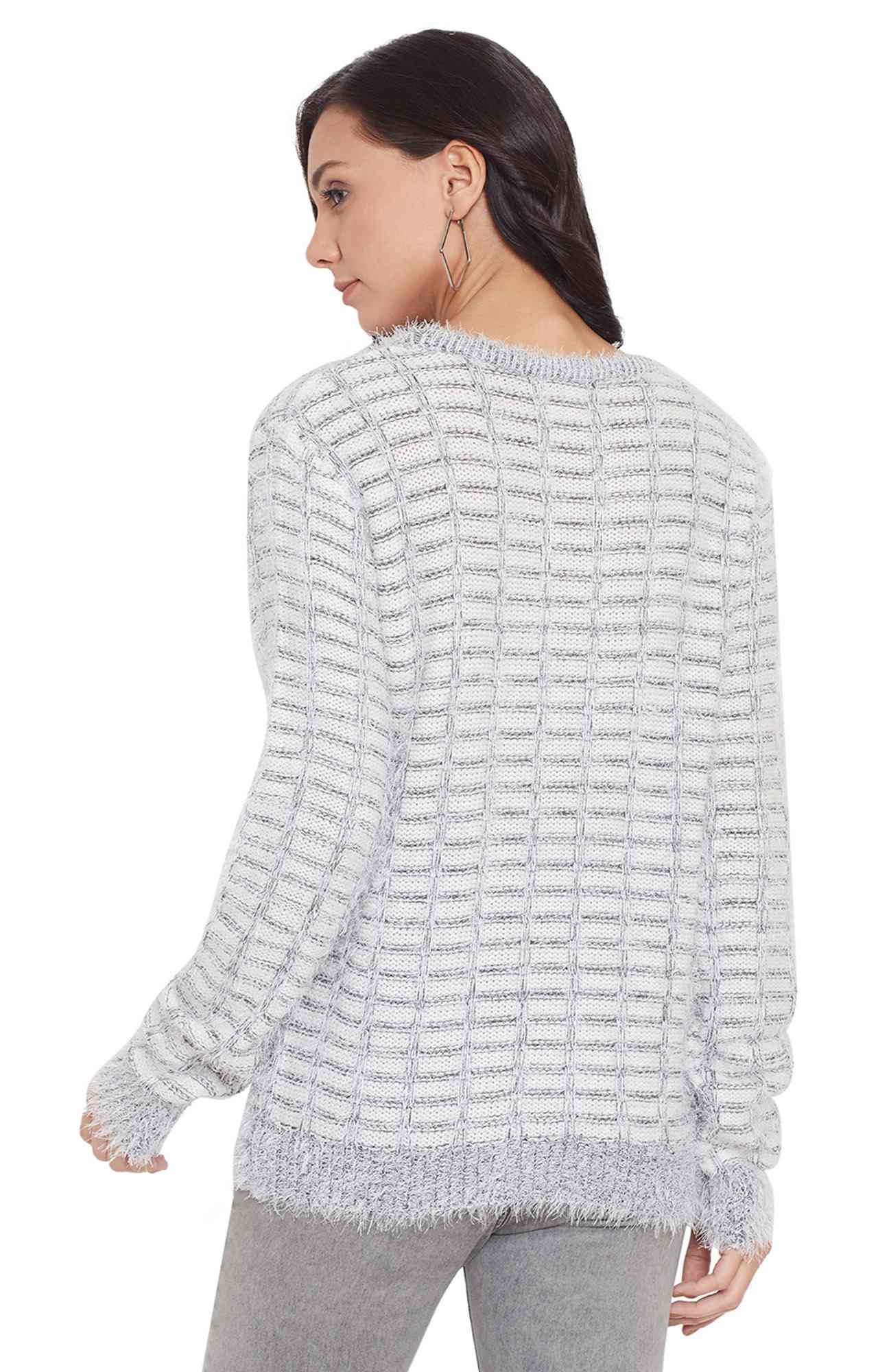 Grey Checked Sweaters