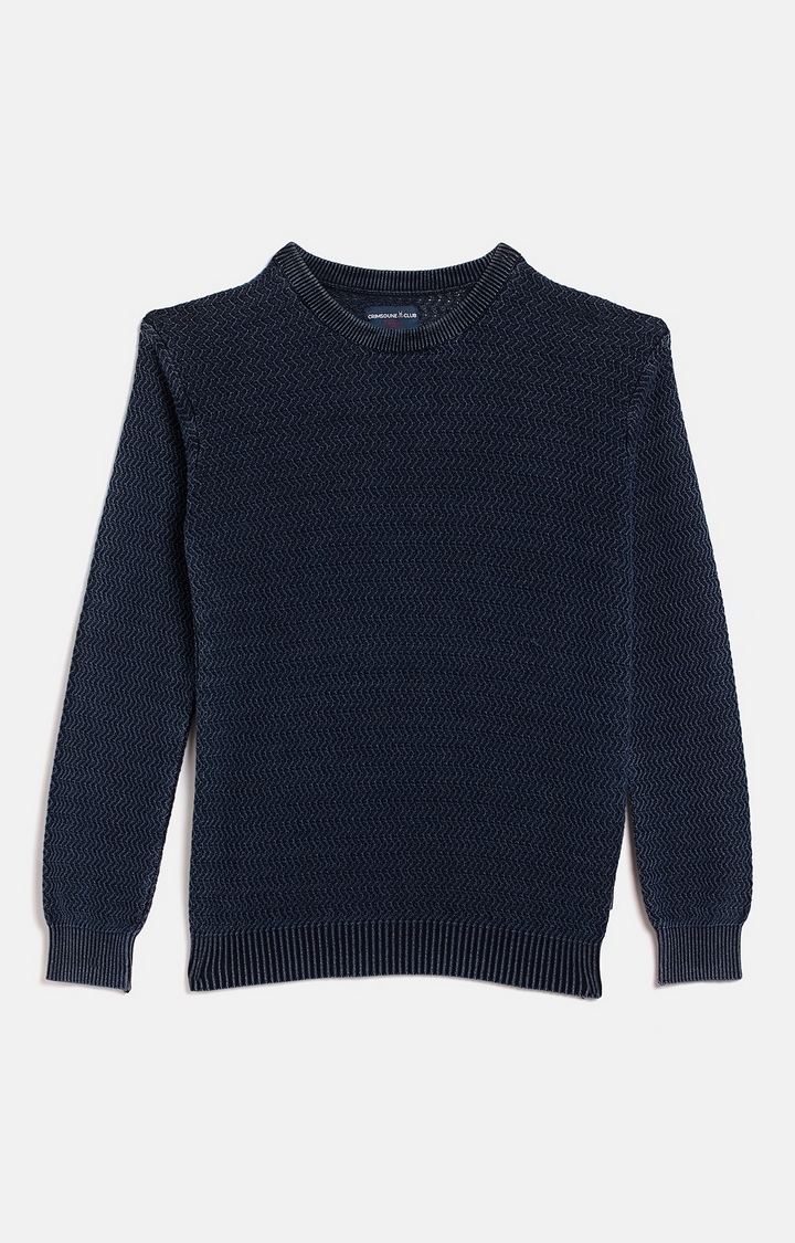 Crimsoune Club | Blue Solid Sweaters 0